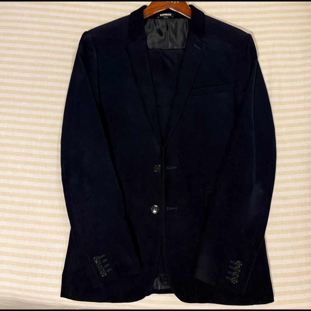 Express Navy Blue Corduroy men’s suit
